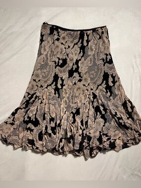 Dress Barn Beaded Midi Skirt Floral Size L Women Romantic Feminine Cottage